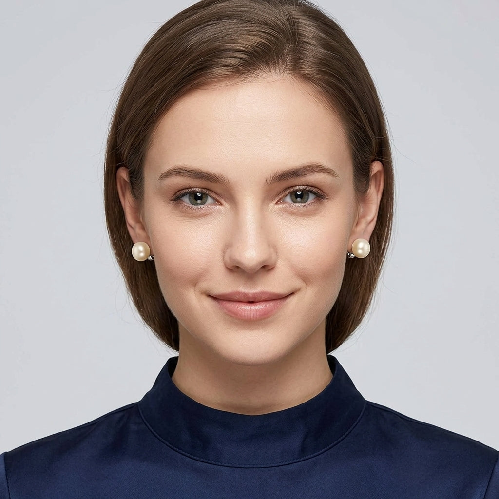 925 Sterling Silver Freshwater Cultured Pearl Stud Earrings
