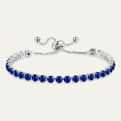 925 Sterling Silver Plated Tennis Bracelet with Solid Pink Cubic Zirconia - Rose Gold