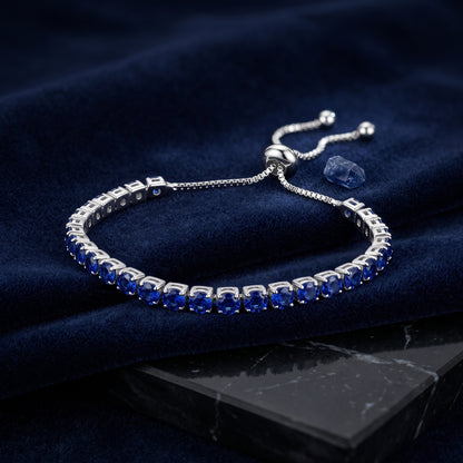 925 Sterling Silver Plated Tennis Bracelet with Solid Pink Cubic Zirconia - Rose Gold