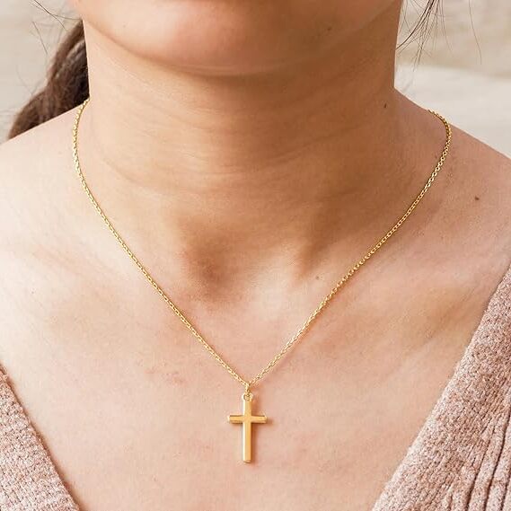 18K Gold Plated Cross Pendant Necklace