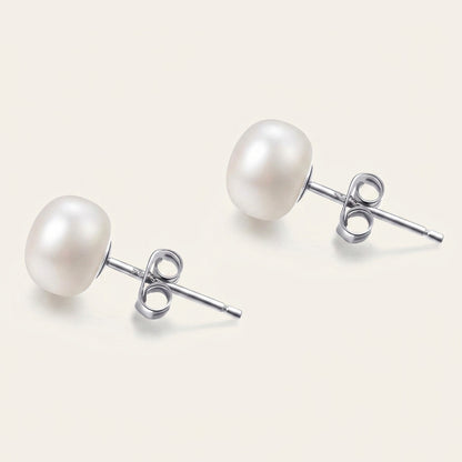 925 Sterling Silver Freshwater Cultured Pearl Stud Earrings