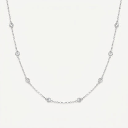 925 Sterling Silver Round and Pearl Necklace - Silver