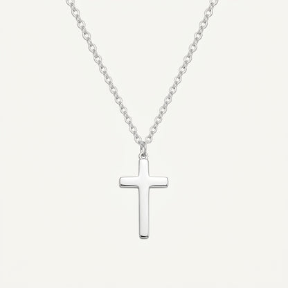 14K Gold Plated Prong Set Cross Necklace with Cubic Zirconia - Gold