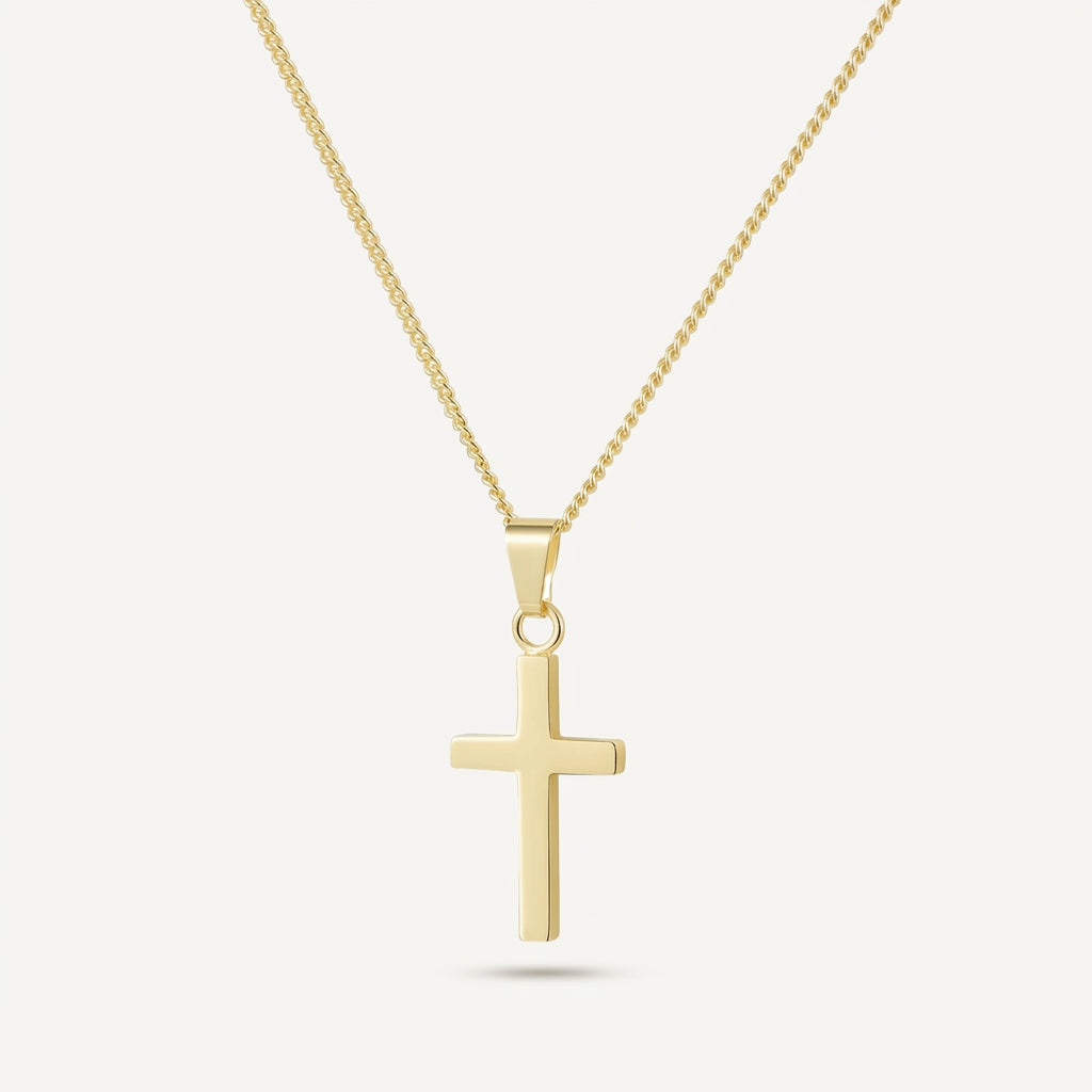 18K Gold Plated Cross Pendant Necklace
