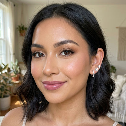 925 Sterling Silver Butterfly Stud and Hoop Earring Set - 3 Pairs Silver