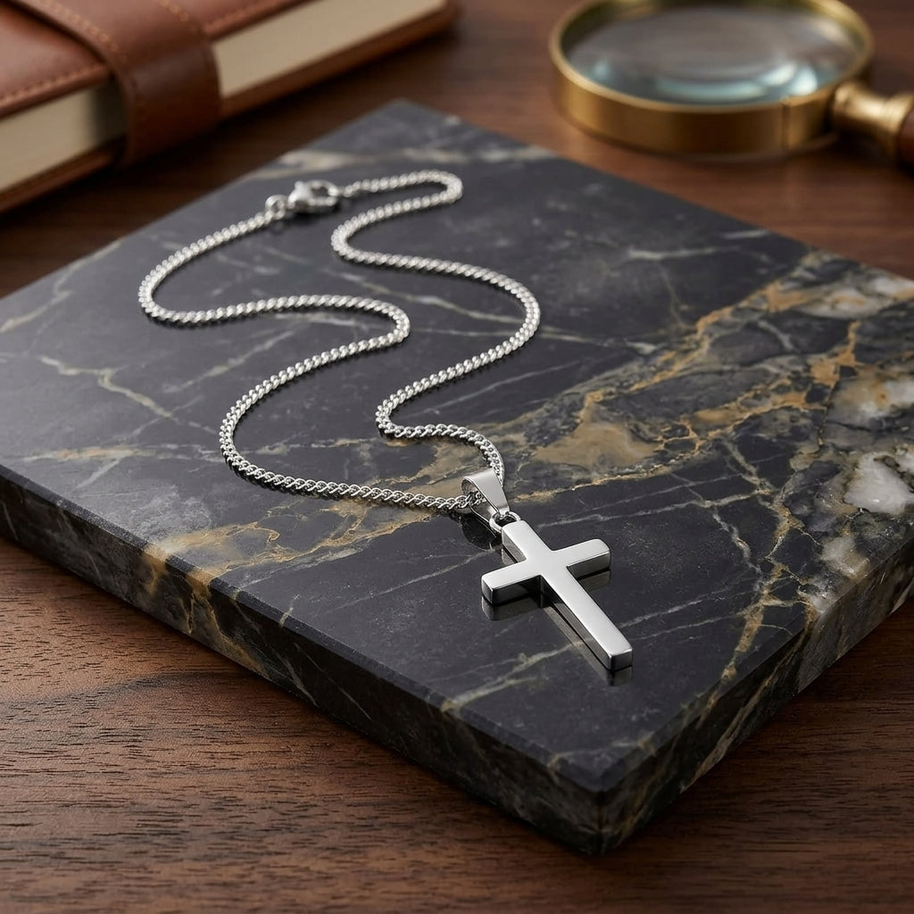 Silver Plated Cross Pendant Necklace