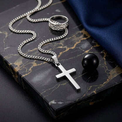 Silver Plated Cross Pendant Necklace