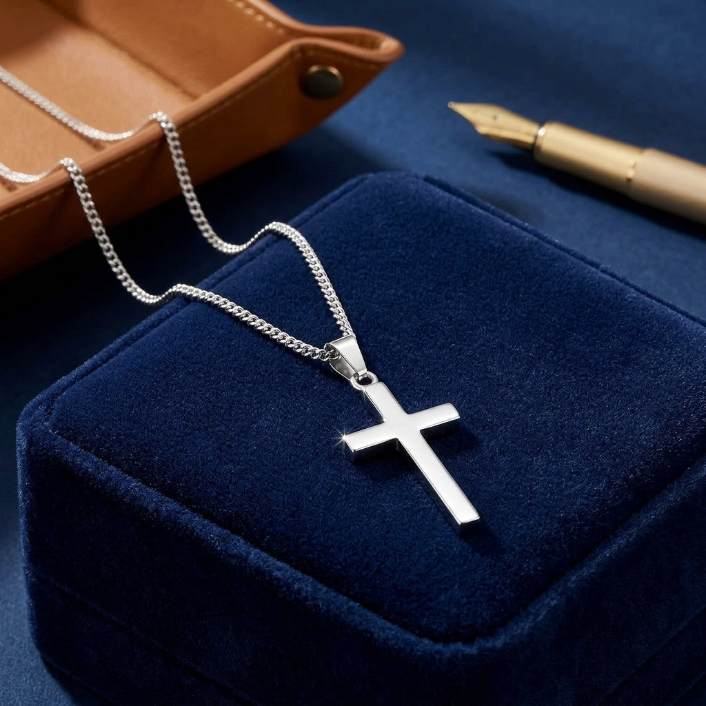 Silver Plated Cross Pendant Necklace