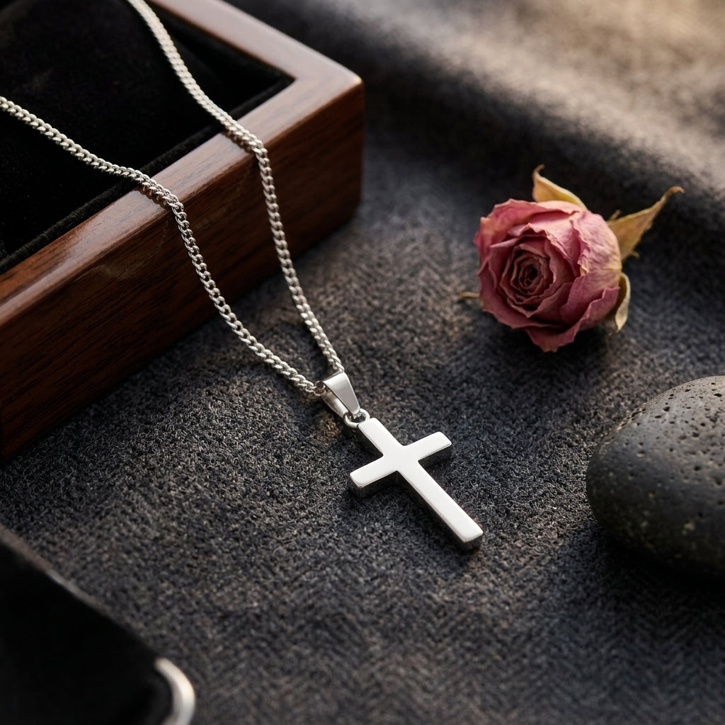 Silver Plated Cross Pendant Necklace