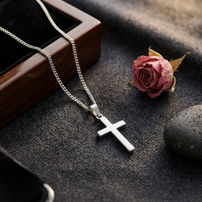 Silver Plated Cross Pendant Necklace