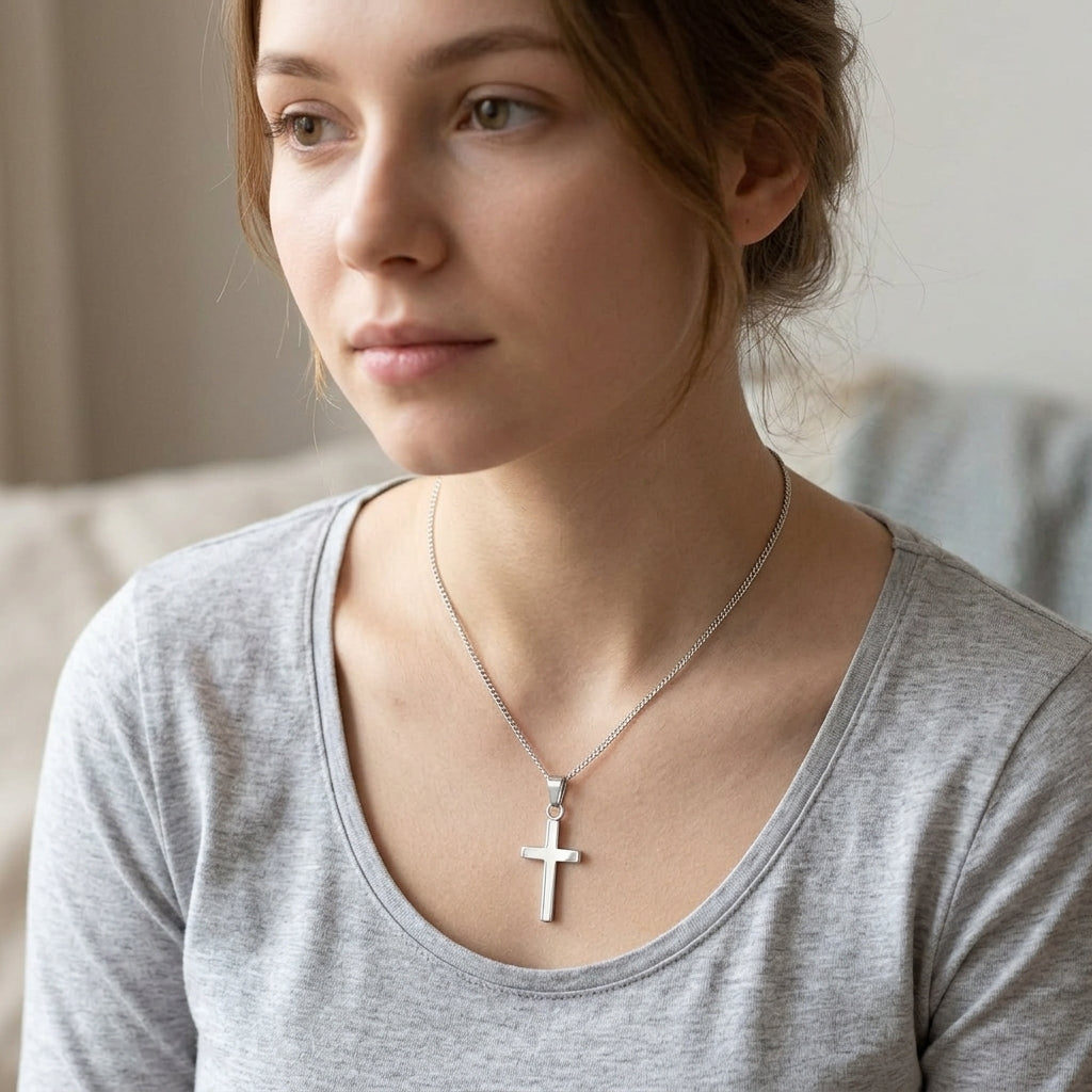 Silver Plated Cross Pendant Necklace