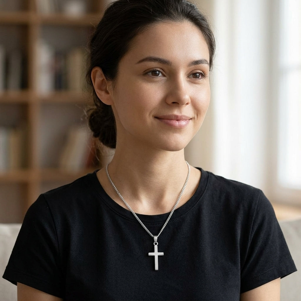 Silver Plated Cross Pendant Necklace