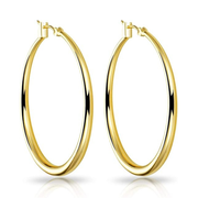 18k Gold Plated 40mm Hoop Earrings
