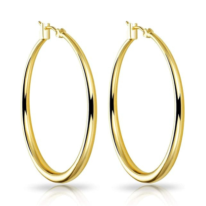 18k Gold Plated 40mm Hoop Earrings