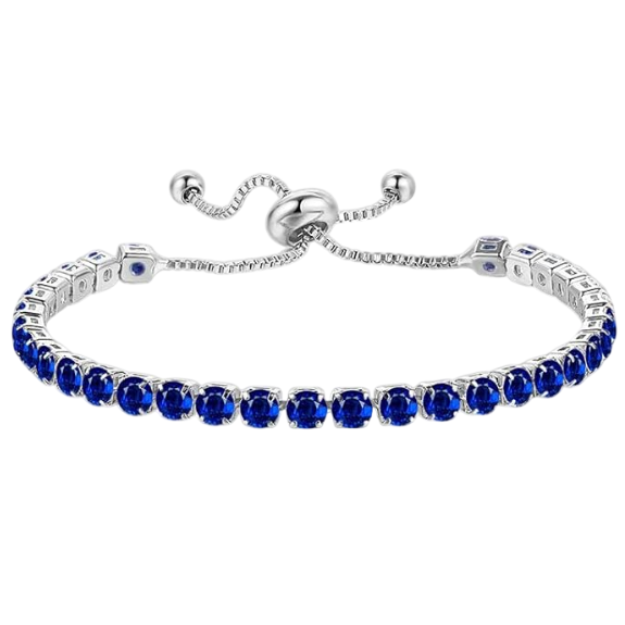 925 Sterling Silver Plated Tennis Bracelet with Solid Pink Cubic Zirconia - Rose Gold