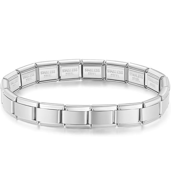 Multi Link Italian Charm Bracelet - Silver