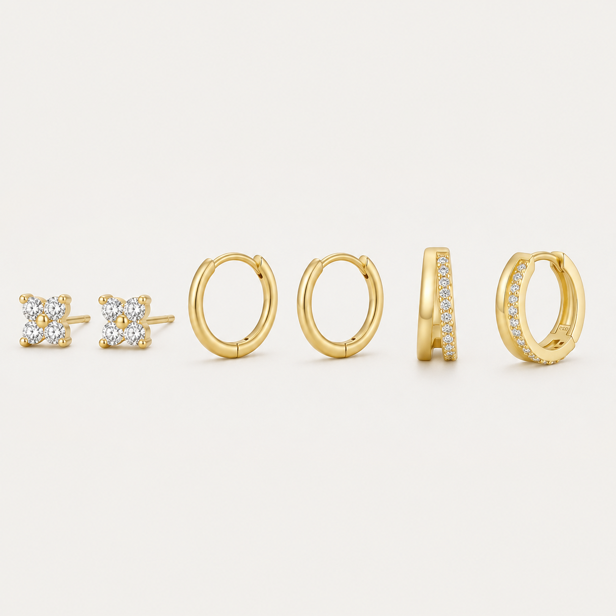 gold hope earrings set