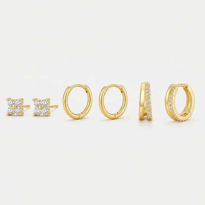 gold hope earrings set