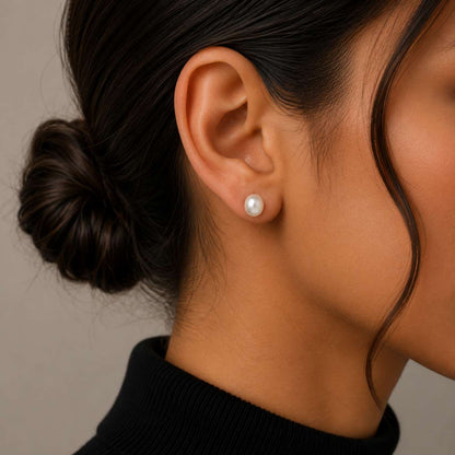 925 Sterling Silver Freshwater Cultured Pearl Stud Earrings