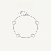 Silver Plated Clover Bracelet with Zircondia Crystals